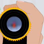 Borescope operation with articulated hand